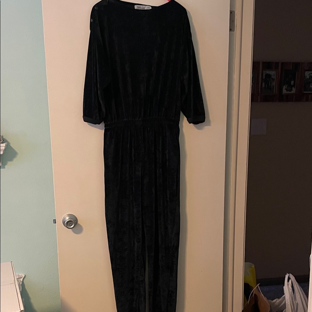 Chic Black Velvet Jumpsuit